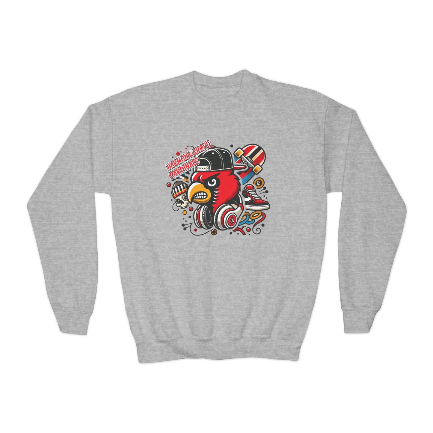 Skater Harmony Grove Cardinal - Youth Crew Sweatshirt