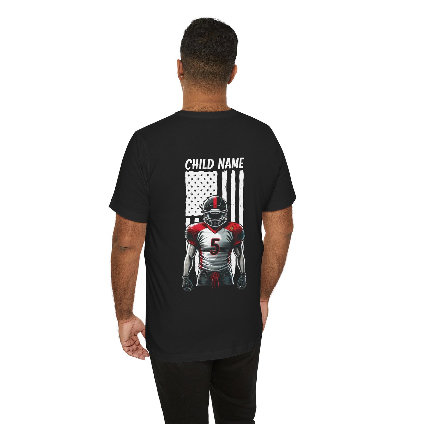 Football Dad Custom Player Name and Number - Bella + Canvas Short Sleeve Tee