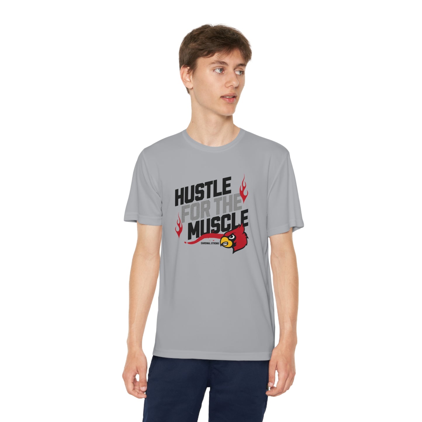 Hustle for the Muscle Cardinal - Youth Sport-Tek® Competitor™ Tee