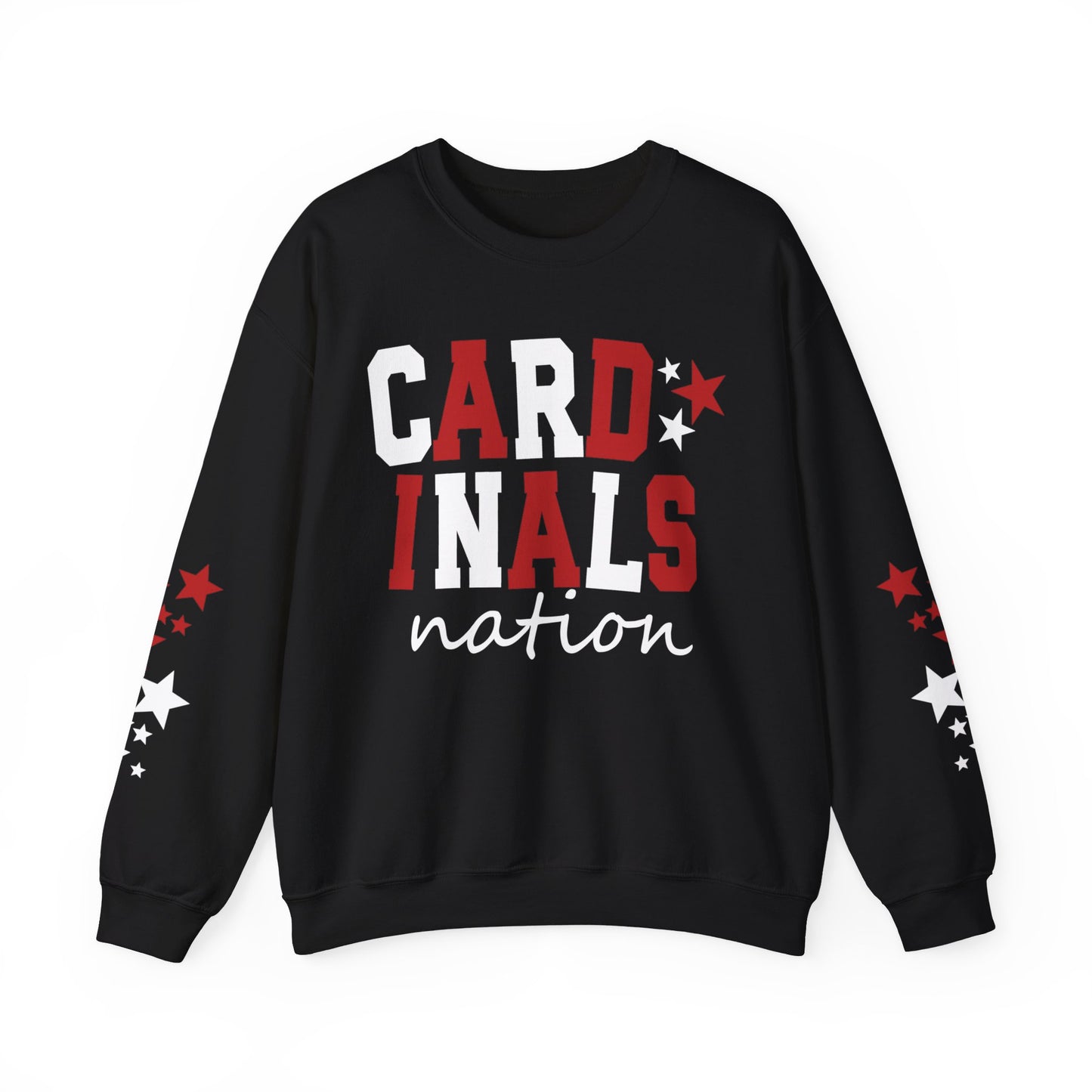 Cardinals Nation with Star Sleeves  - Unisex Heavy Blend™ Crewneck Sweatshirt