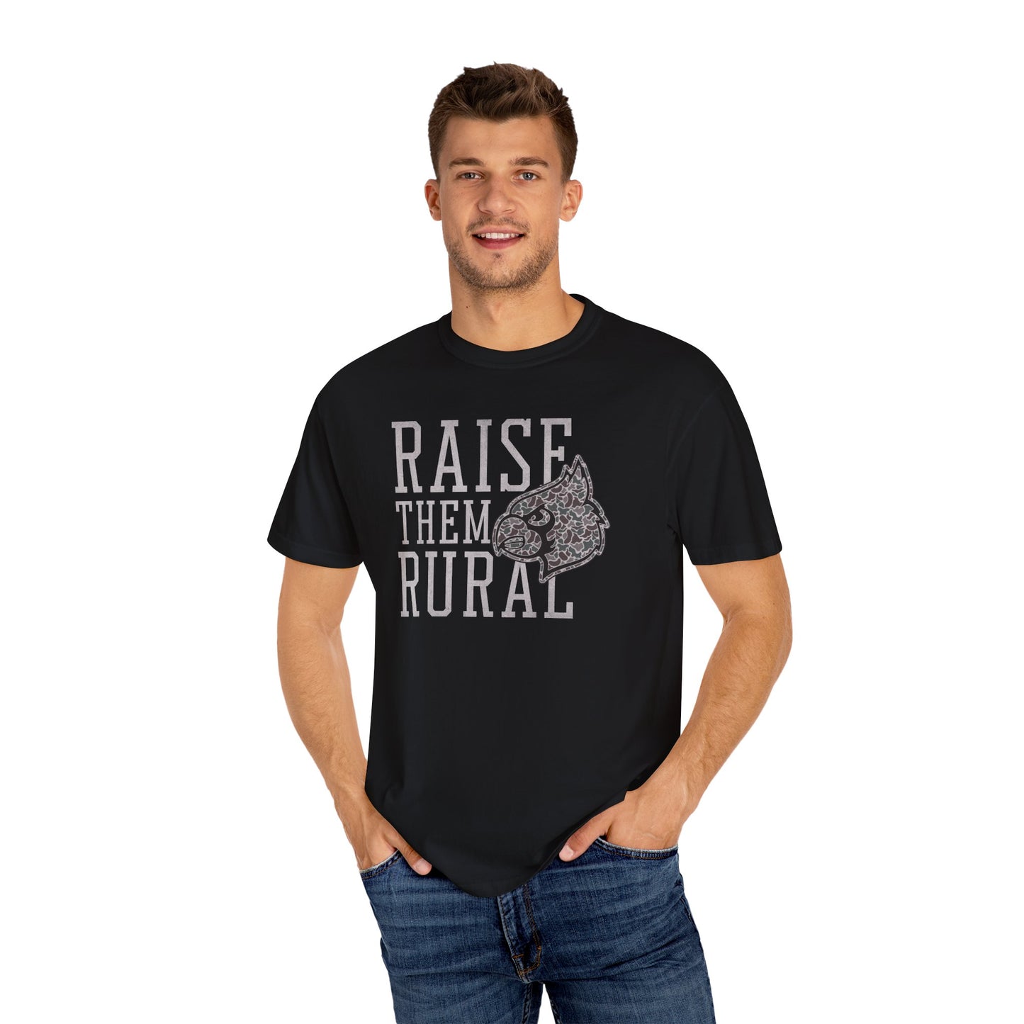 Old School Camo Raise them Rural Cardinal - Comfort Colors T Shirt