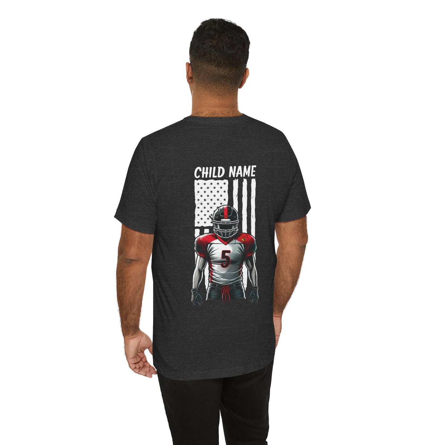 Football Dad Custom Player Name and Number - Bella + Canvas Short Sleeve Tee