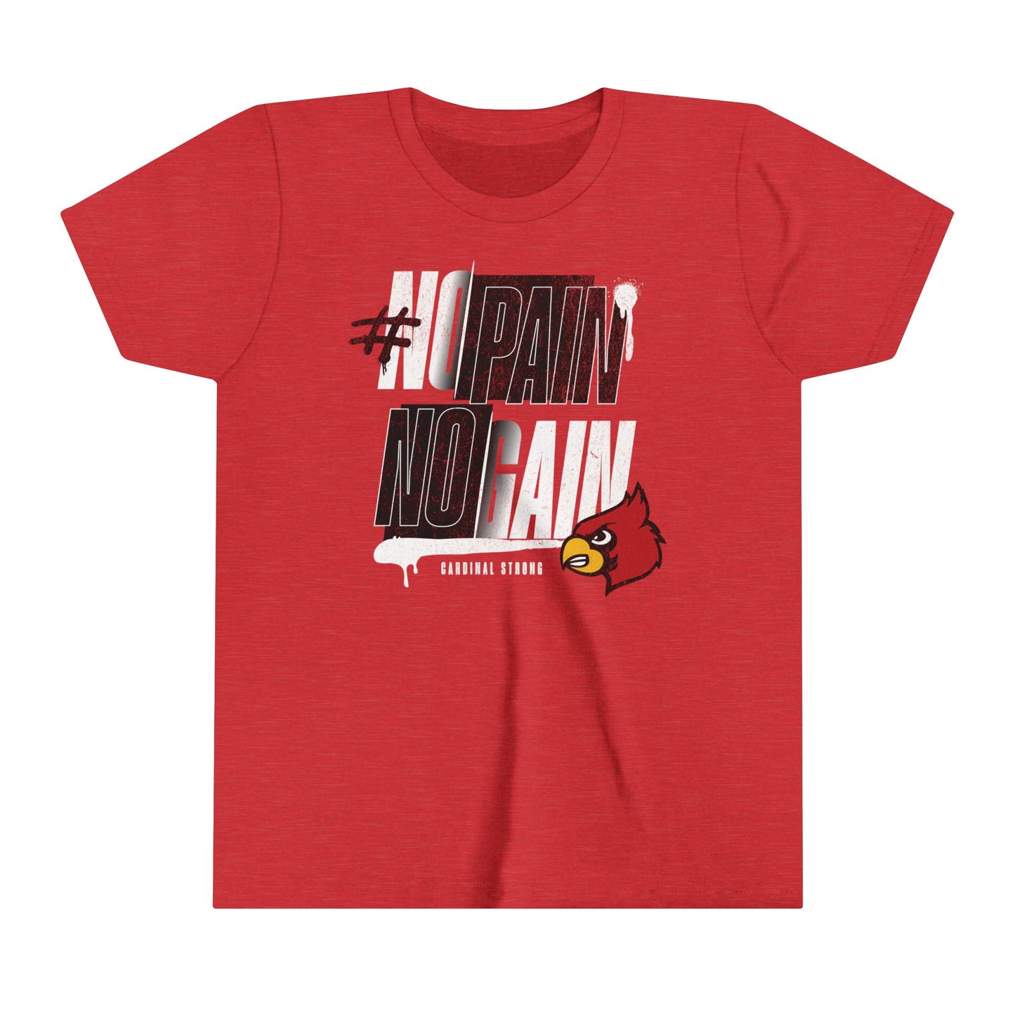 No Pain No Gain Cardinal - Bella + Canvas Youth Tee
