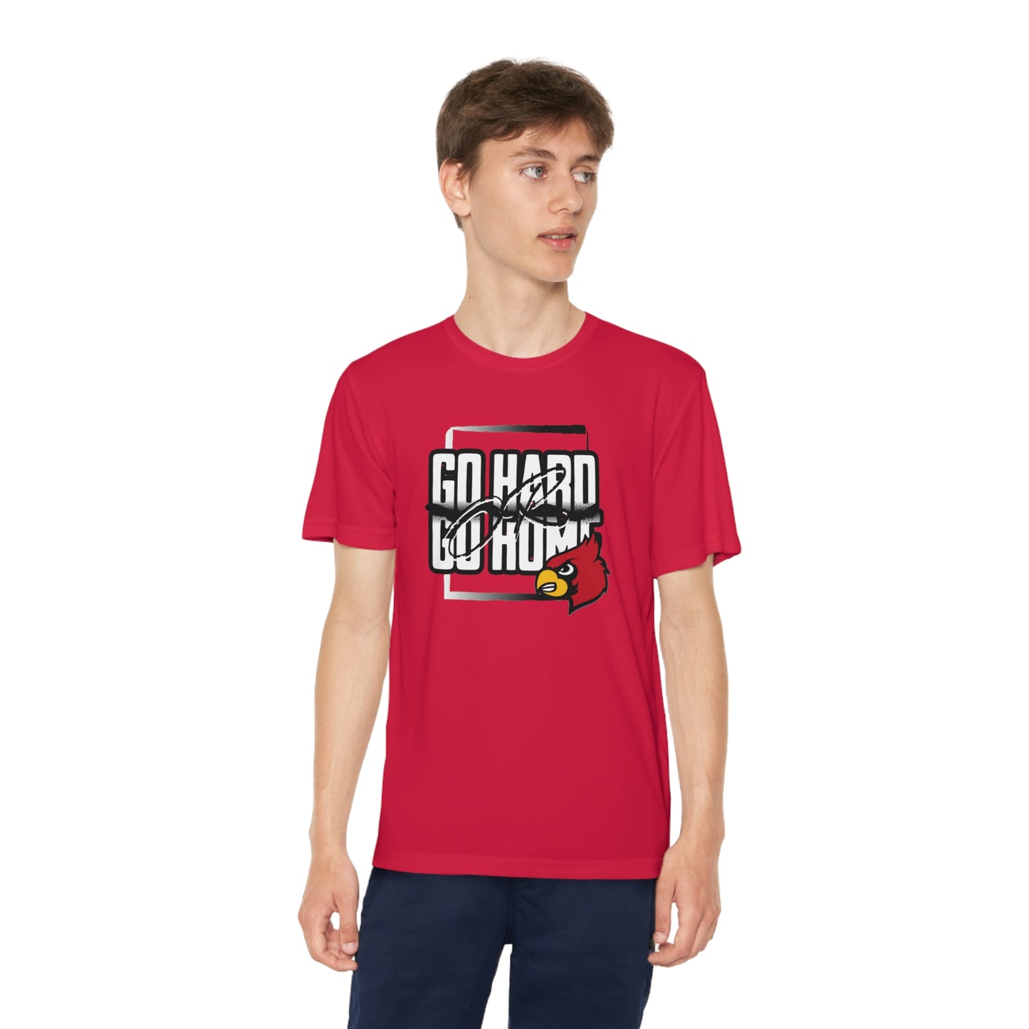 Go Hard or Go Home Cardinal - Youth Sport-Tek® Competitor™ Tee