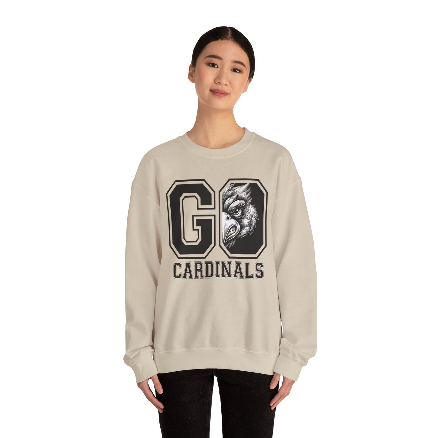 Go Cardinals Black and White - Unisex Heavy Blend™ Crewneck Sweatshirt