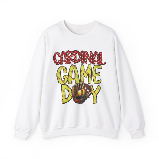 Cardinal Softball Game Day - Unisex Heavy Blend™ Crewneck Sweatshirt