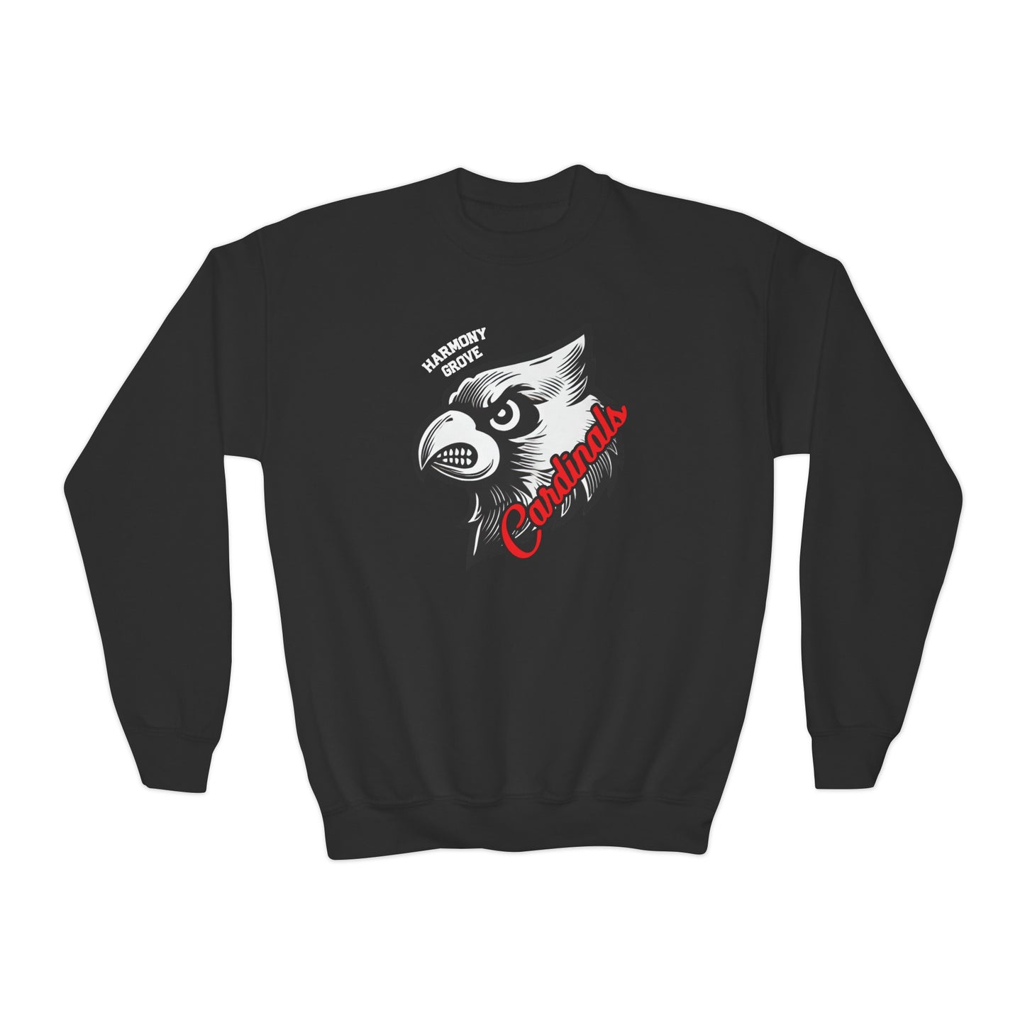 Harmony Grove Cardinals Mascot Inset - Youth Crew Sweatshirt