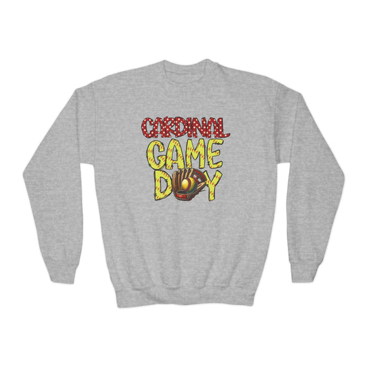 Cardinal Game Day Softball - Youth Crew Sweatshirt