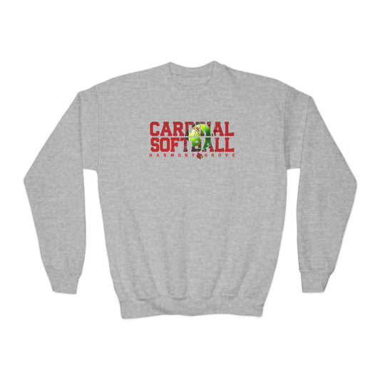 HG Cardinal Softball- Youth Crew Sweatshirt
