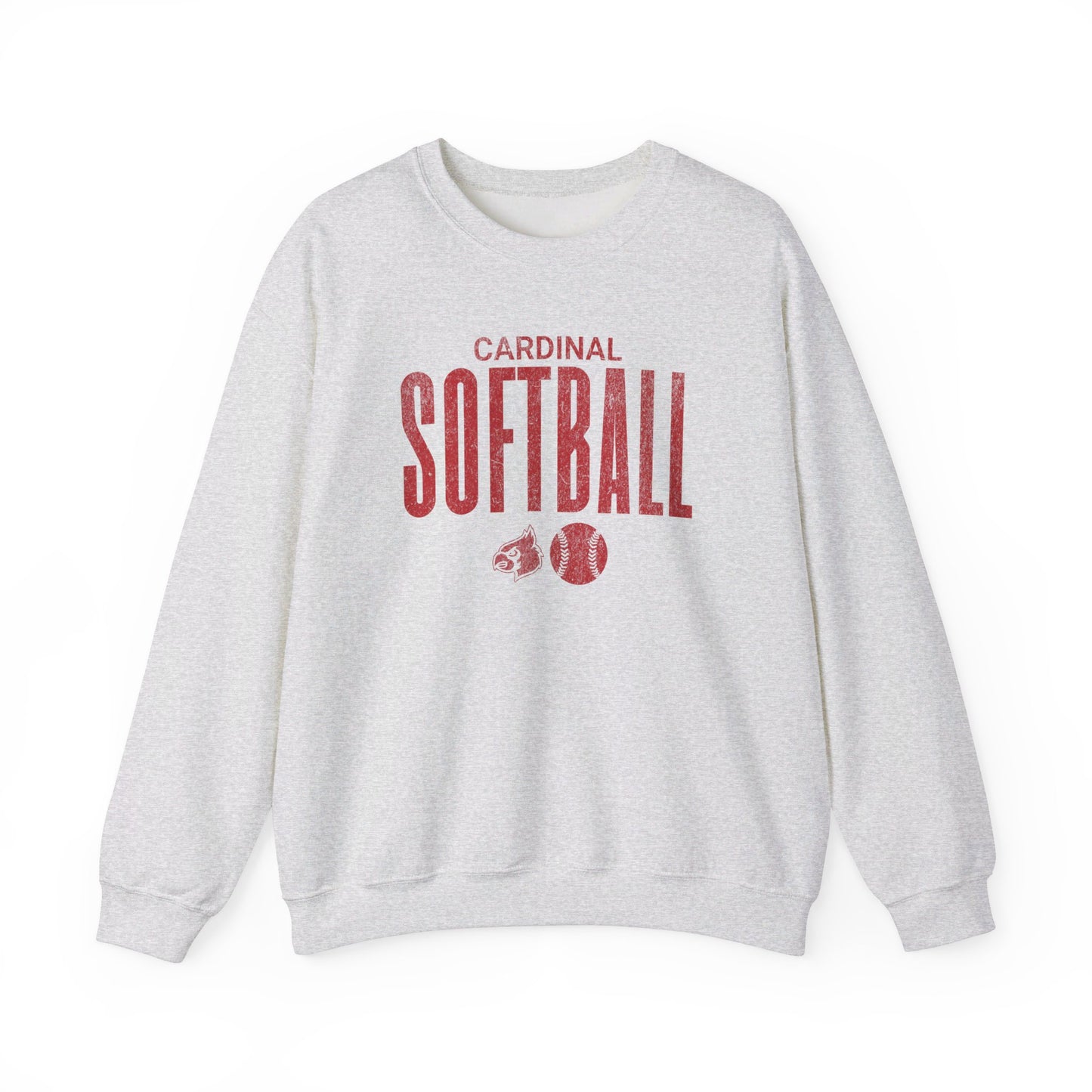 Vintage Cardinal Softball - Unisex Heavy Blend™ Crewneck Sweatshirt