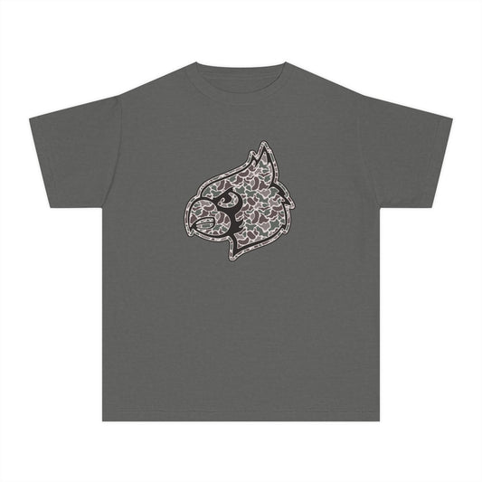 Old School Camo Cardinal - Youth Comfort Colors Tshirt