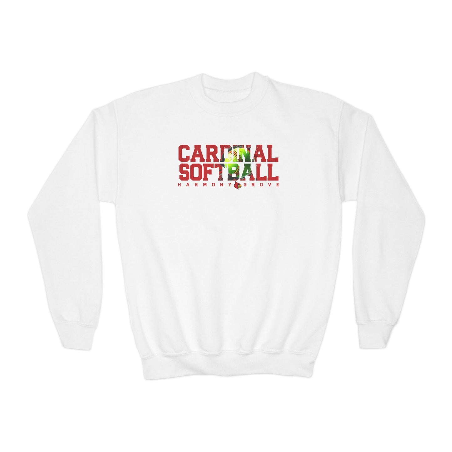 HG Cardinal Softball- Youth Crew Sweatshirt