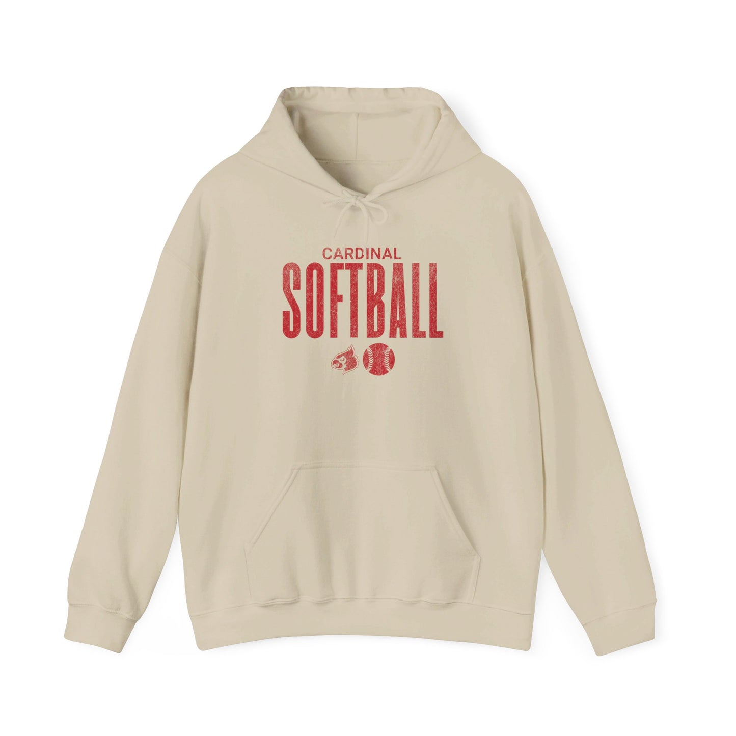Vintage Cardinal Softball  - Unisex Heavy Blend™ Hooded Sweatshirt