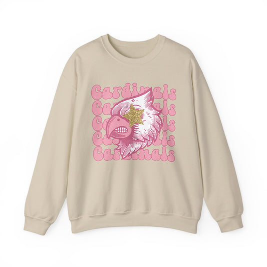 Pink Cardinals Star Eyes - Unisex Heavy Blend™ Crewneck Sweatshirt