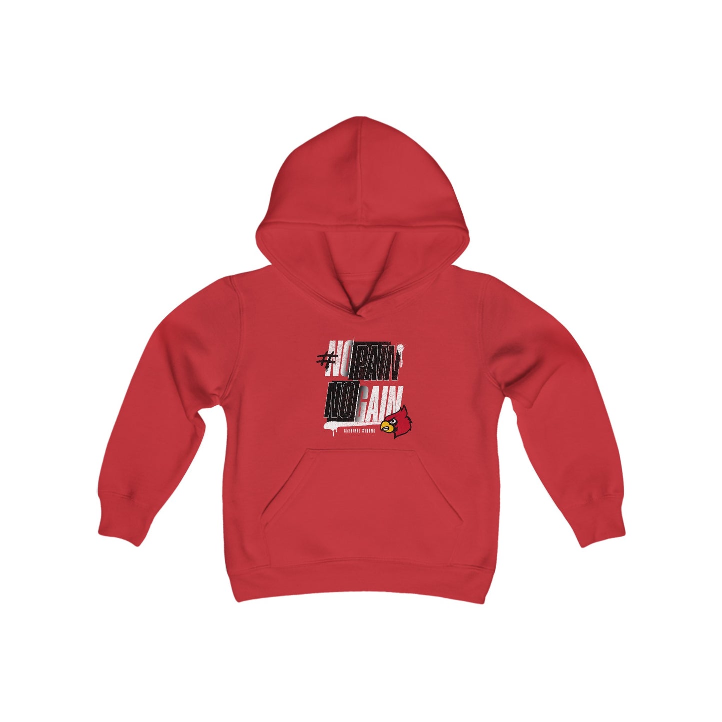 No Pain No Gain Cardinal - Youth Heavy Blend Hooded Sweatshirt