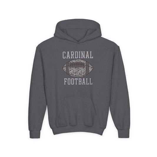 Old School Camo Cardinal Football - Youth Heavy Blend Hooded Sweatshirt