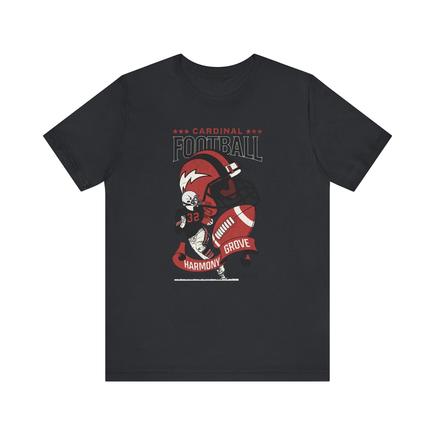 Vintage Cardinal Football - Bella + Canvas Short Sleeve Tee