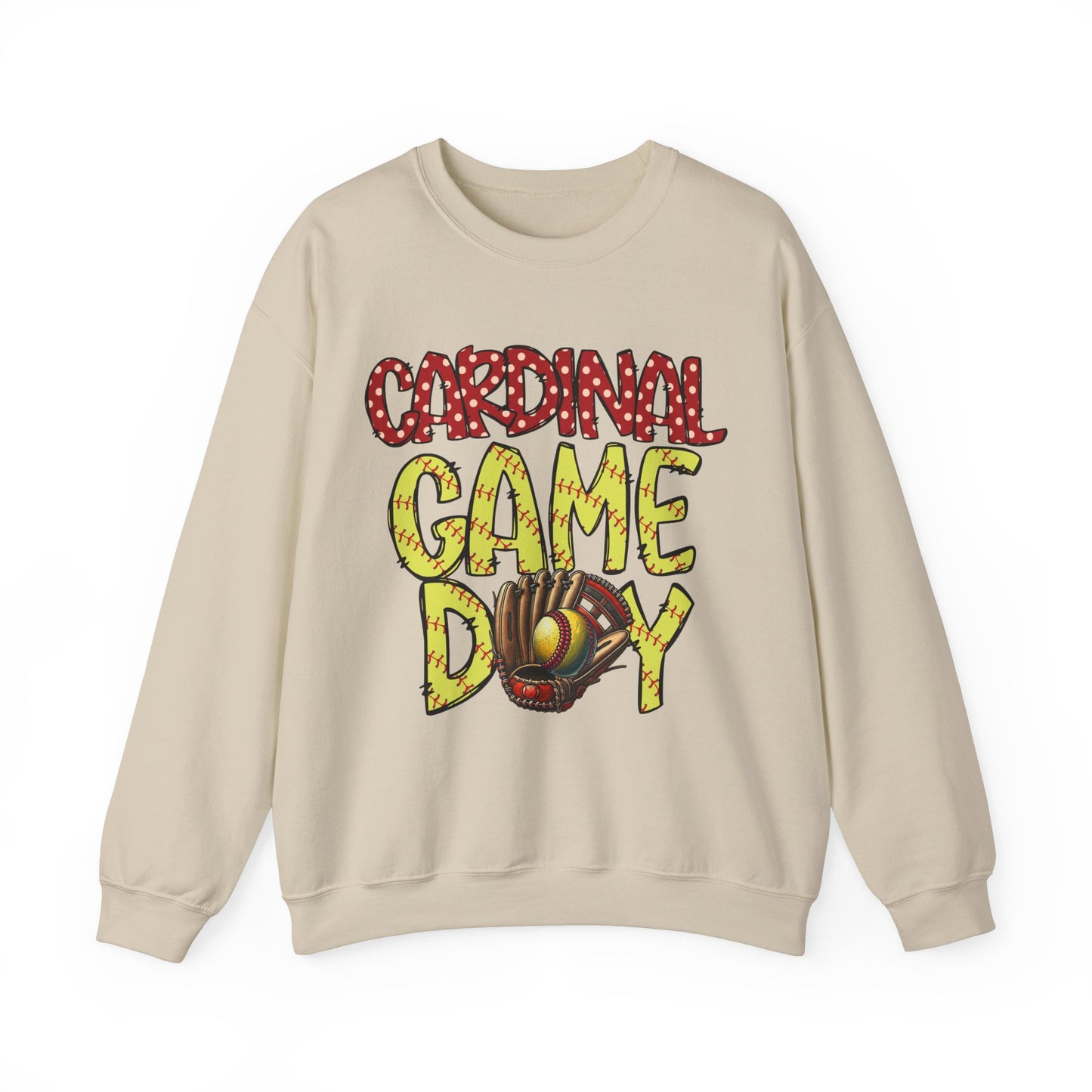 Cardinal Softball Game Day - Unisex Heavy Blend™ Crewneck Sweatshirt