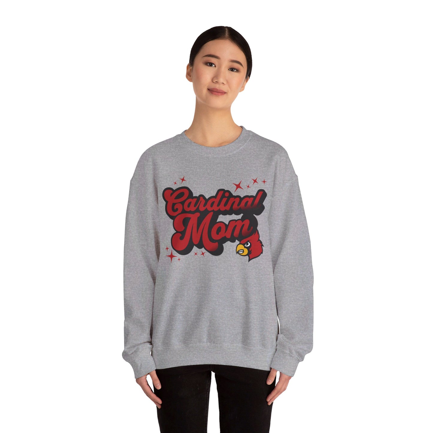 Groovy Cardinal Mom - Unisex Heavy Blend™ Crewneck Sweatshirt