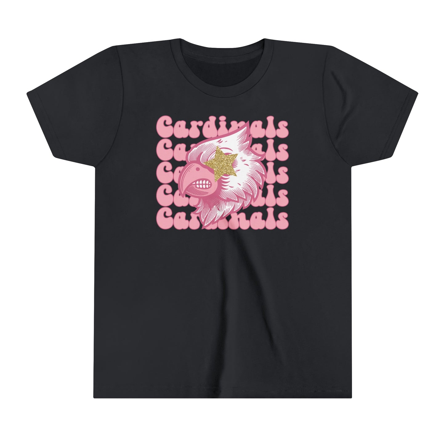 Pink Cardinals Star Eyes - Bella + Canvas Youth Tee
