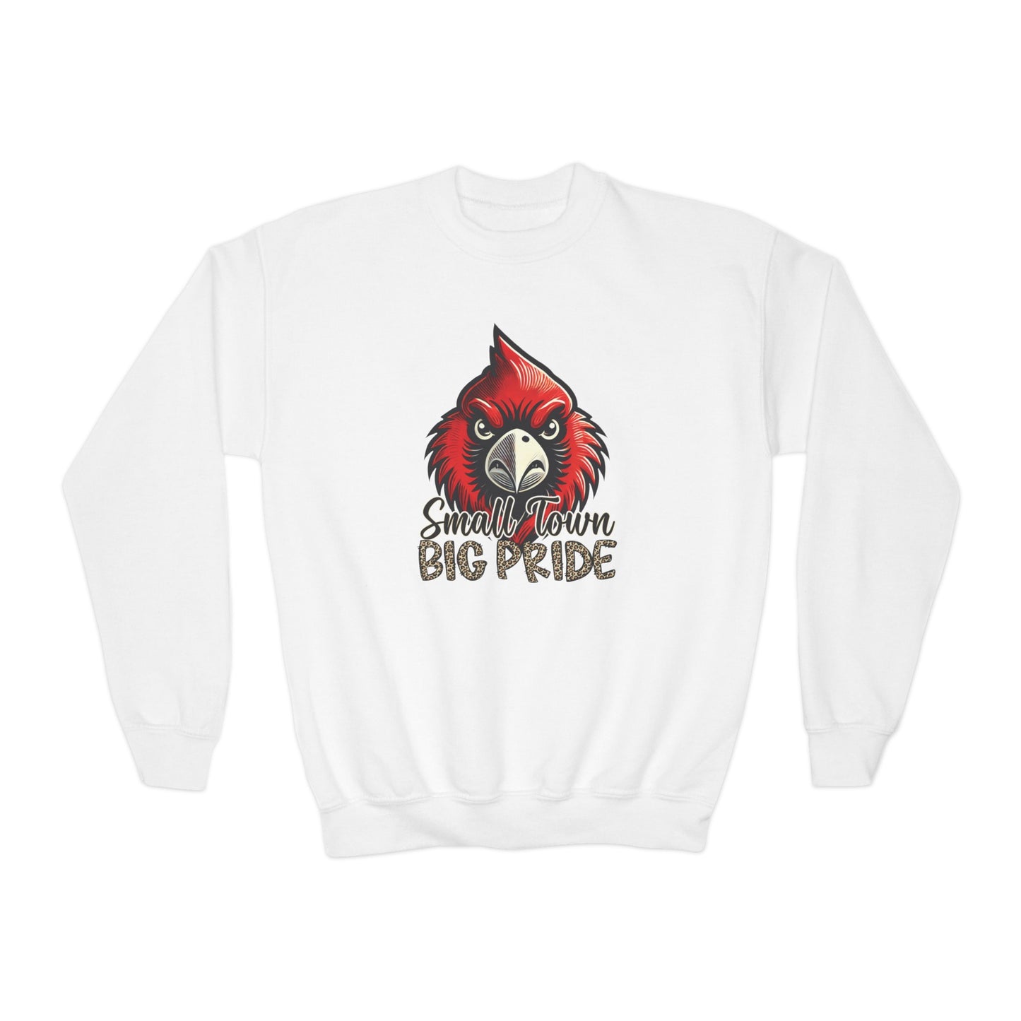 Small Town Big Pride Cardinal  - Youth Crew Sweatshirt