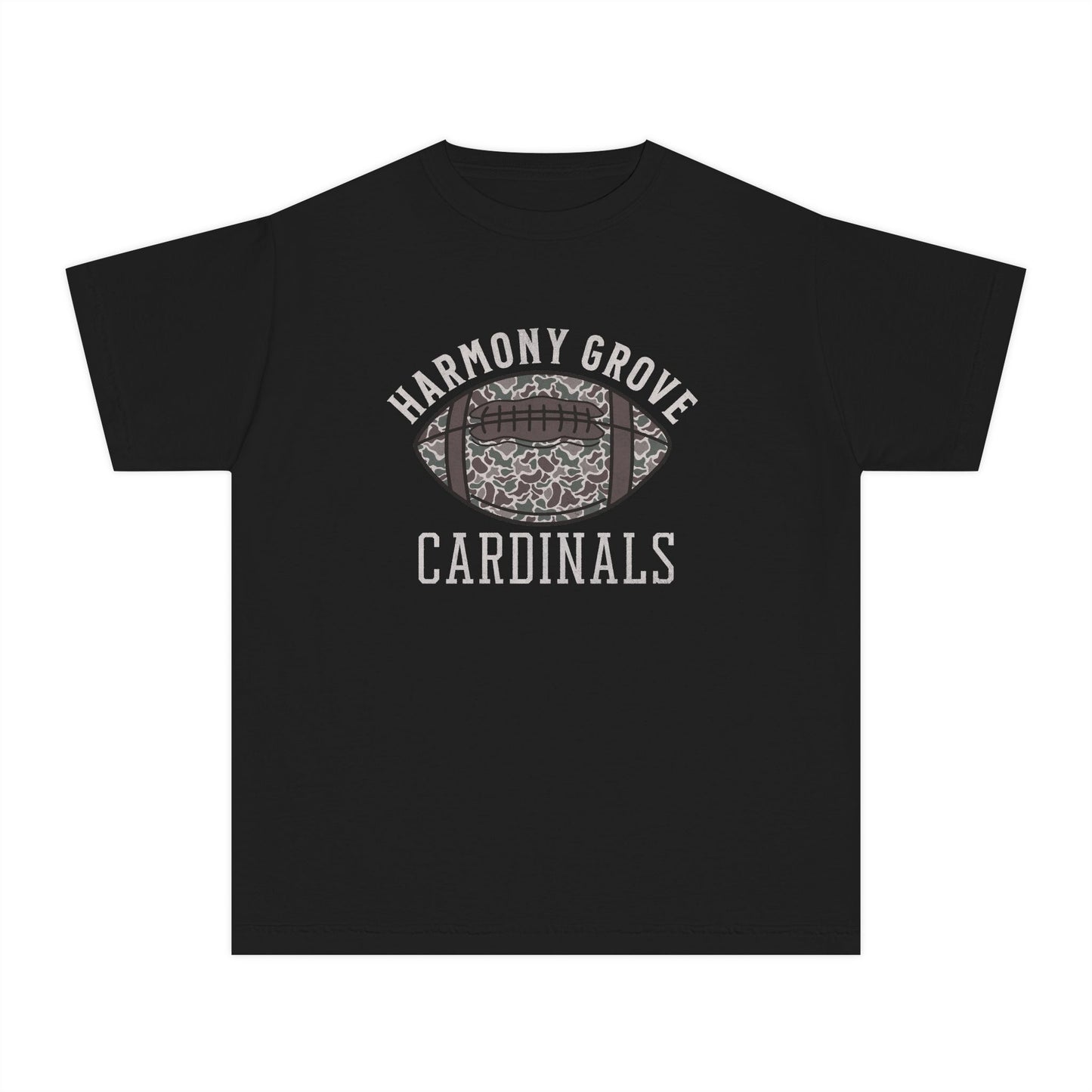 Old School Camo HG Cardinal Football - Youth Comfort Colors Tshirt
