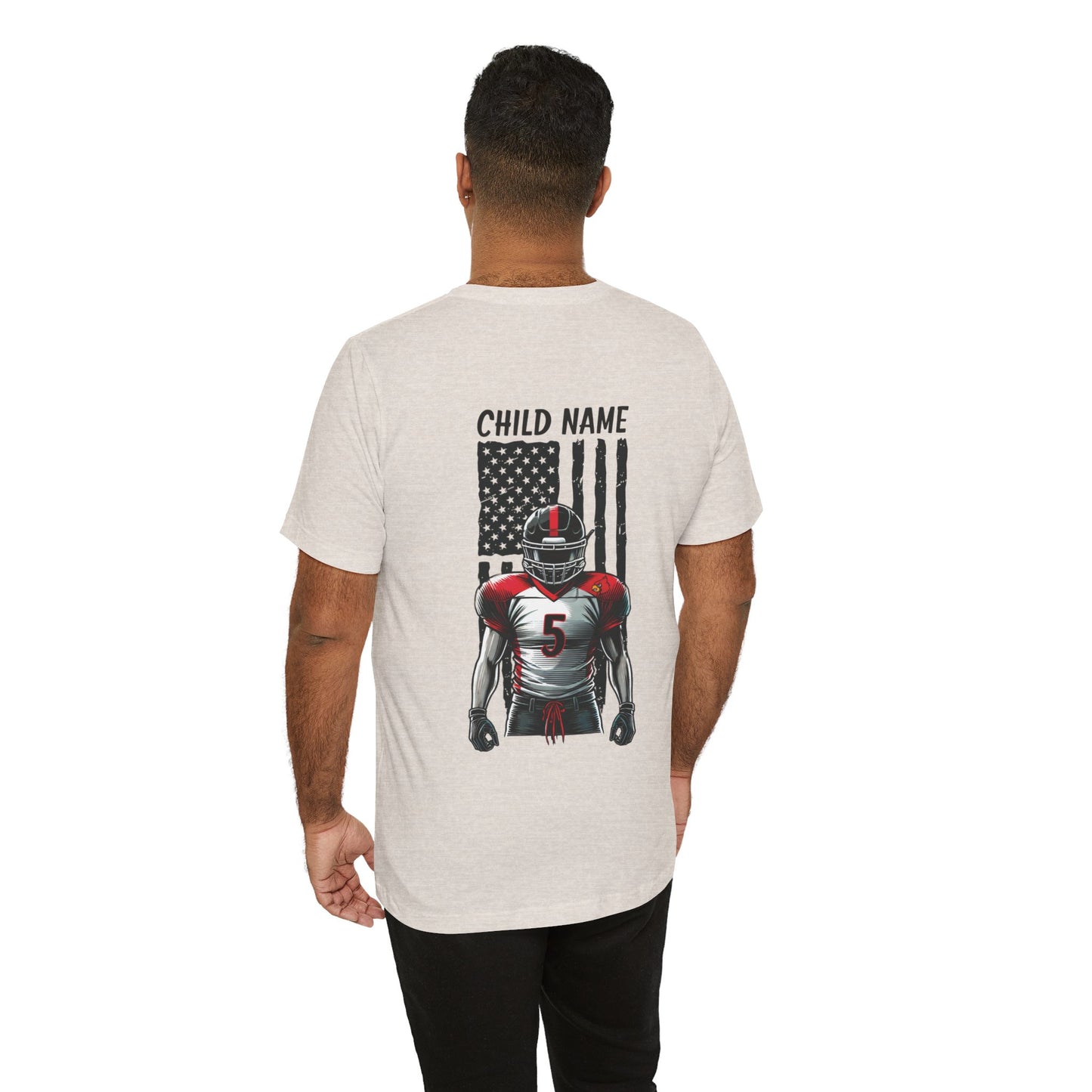 Football Dad Custom Player Name and Number - Bella + Canvas Short Sleeve Tee