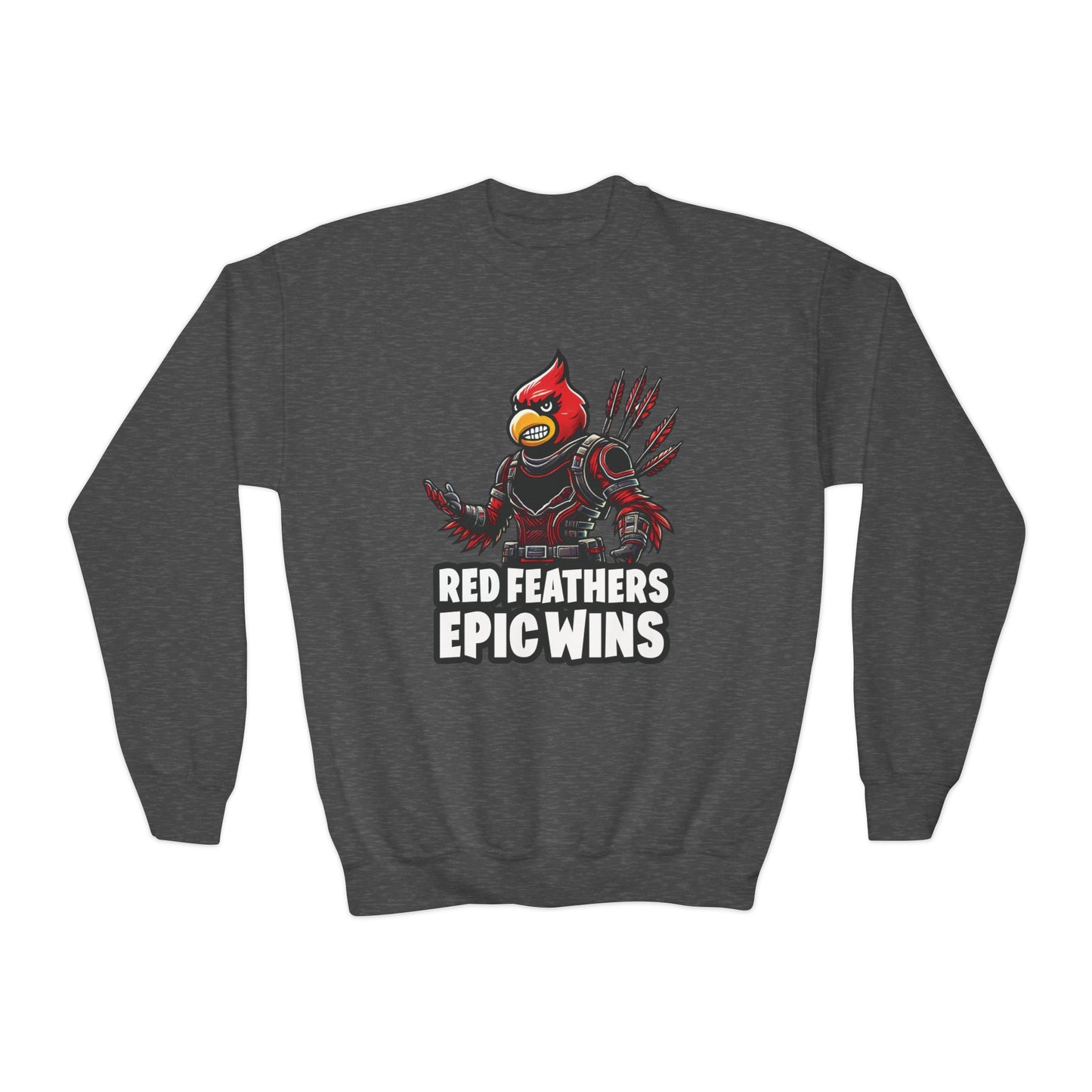 Red Feathers Epic Wins - Youth Crew Sweatshirt