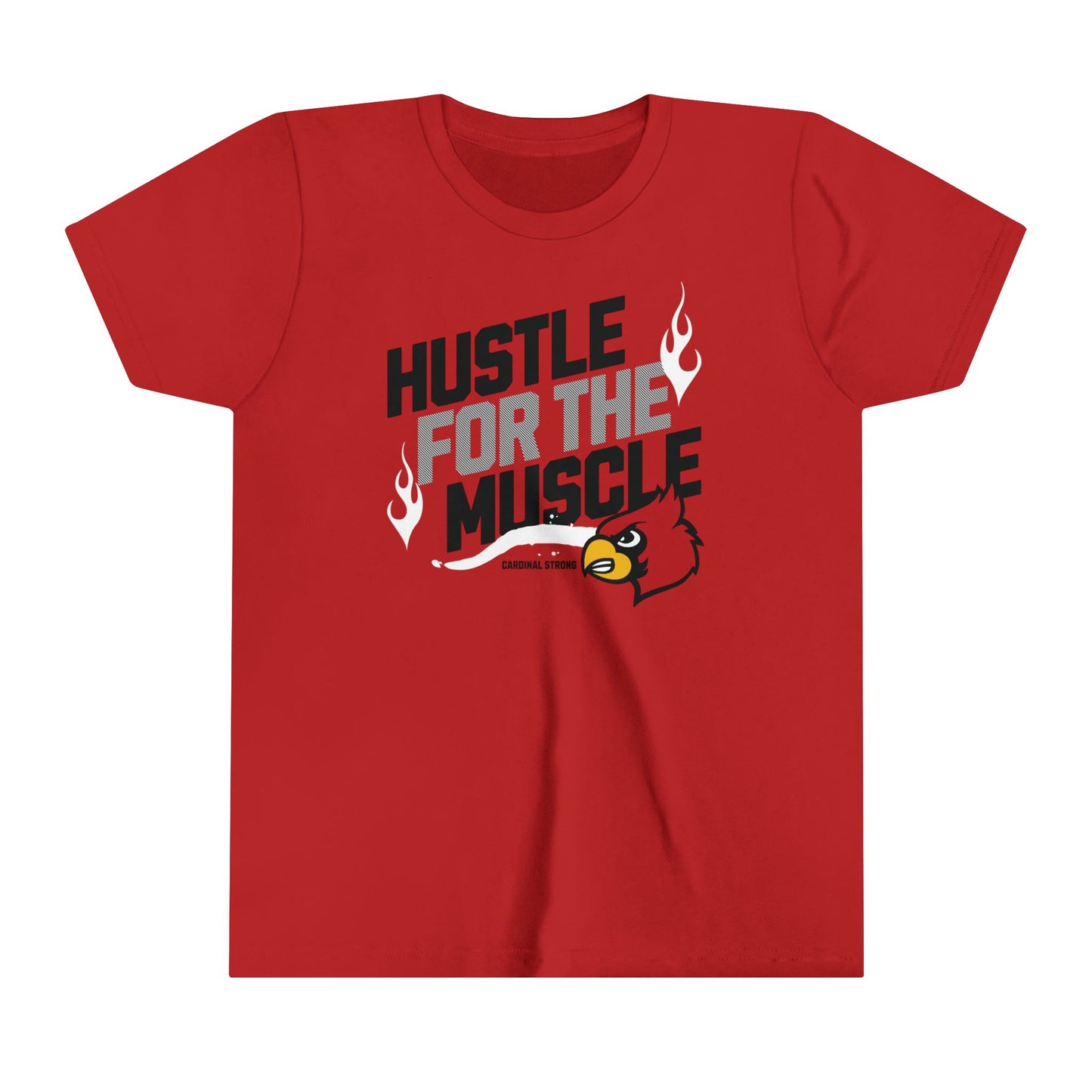 Hustle for the Muscle Cardinal - Bella + Canvas Youth Tee