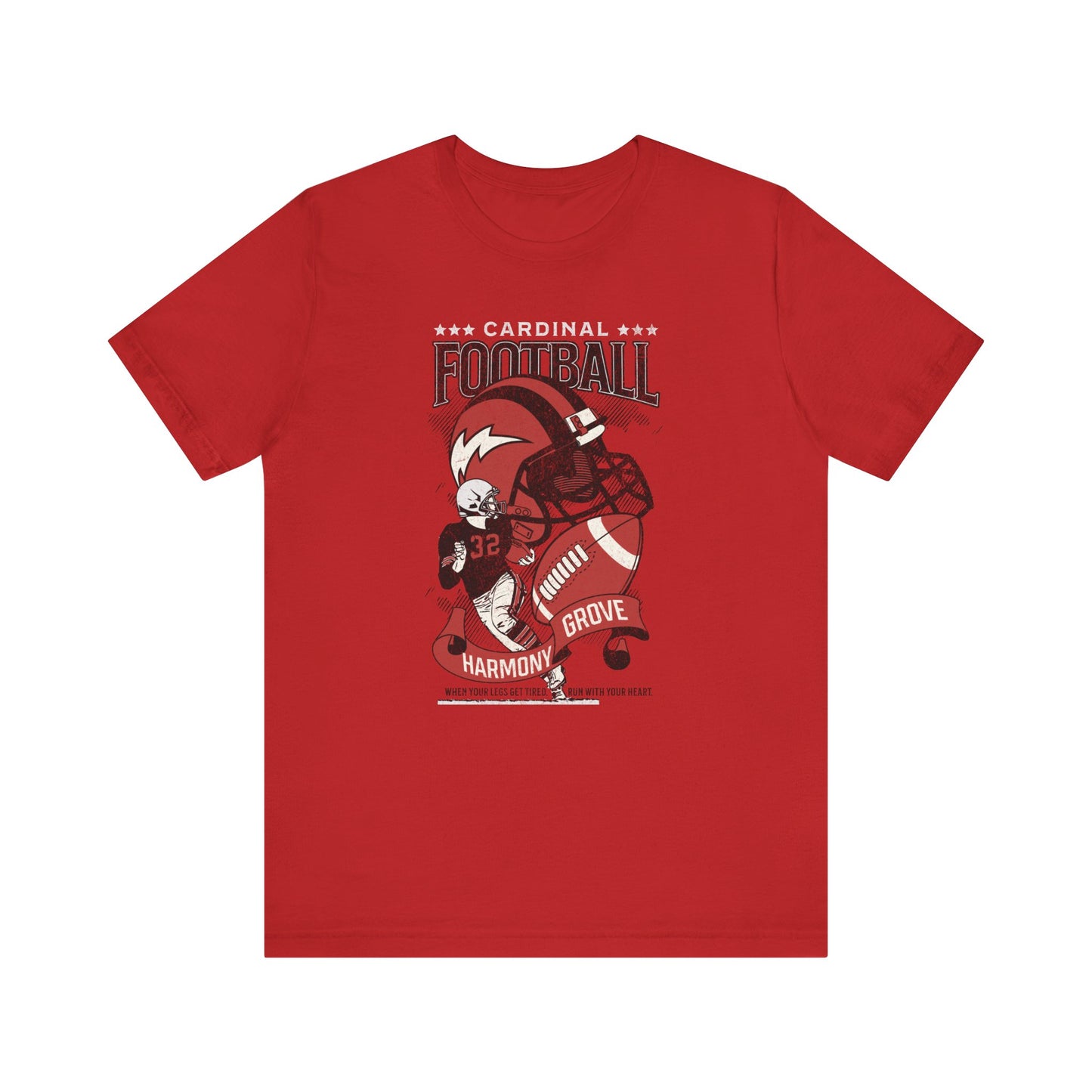Vintage Cardinal Football - Bella + Canvas Short Sleeve Tee