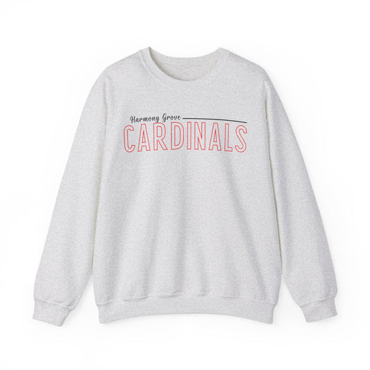Harmony Grove Cardinals Outline Text - Unisex Heavy Blend™ Crewneck Sweatshirt