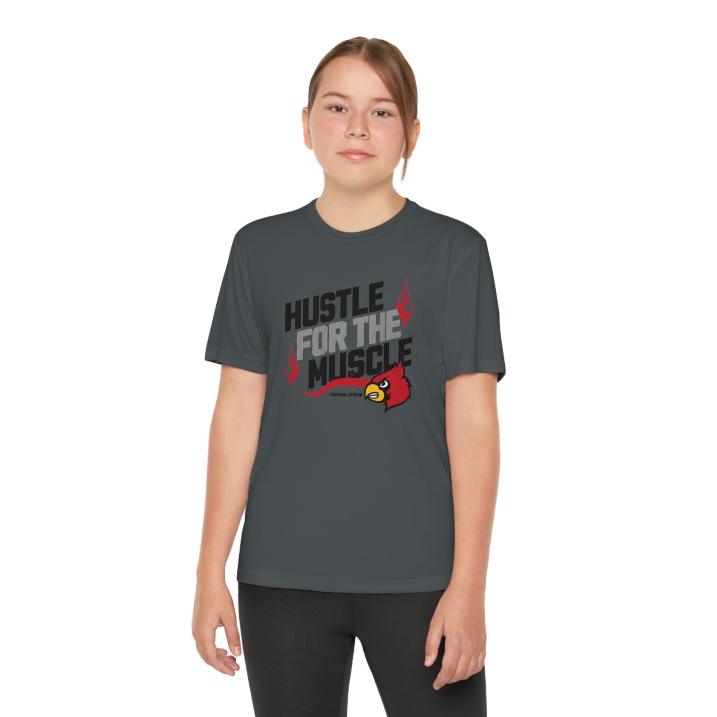 Hustle for the Muscle Cardinal - Youth Sport-Tek® Competitor™ Tee