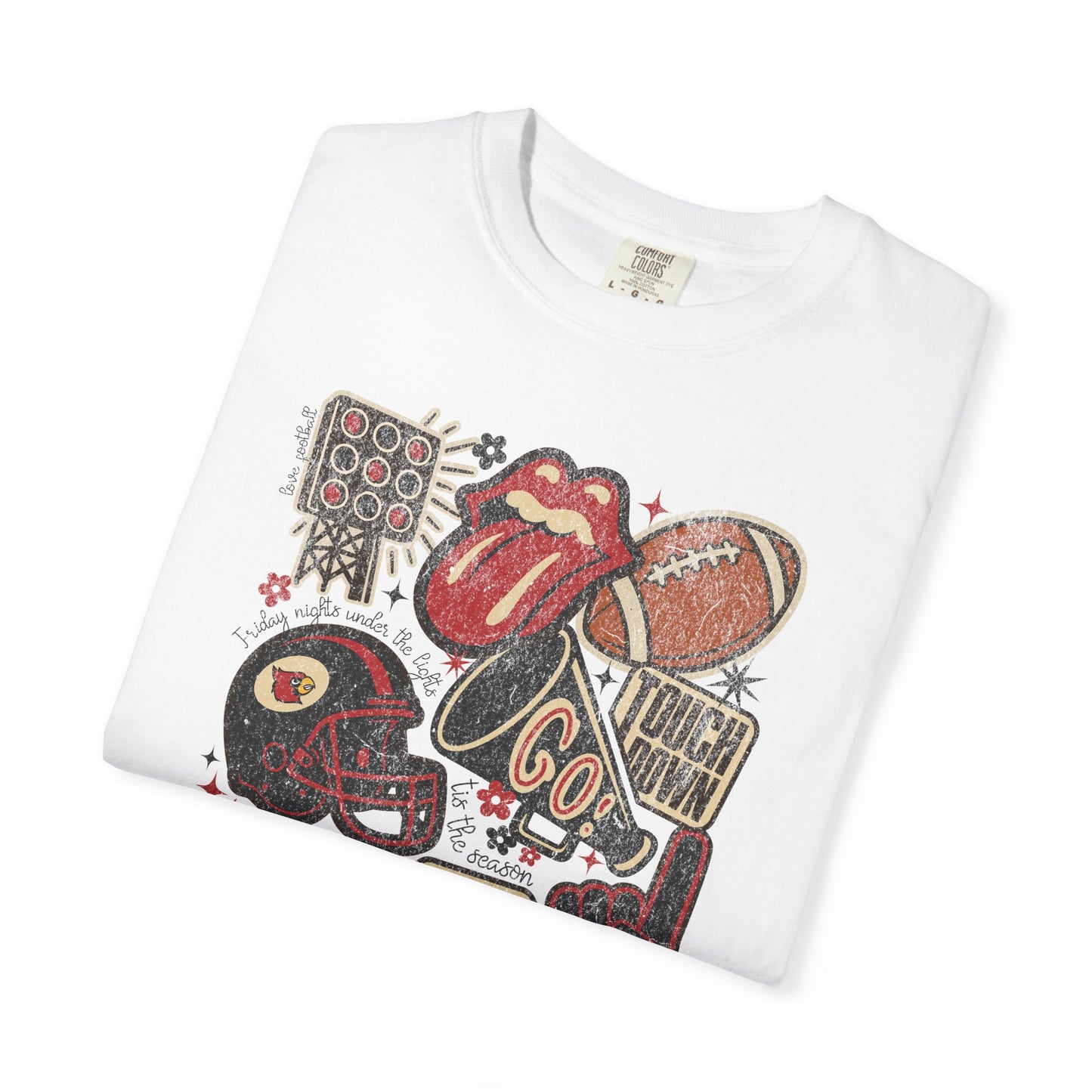 Cardinal Football Collage - Comfort Colors T Shirt