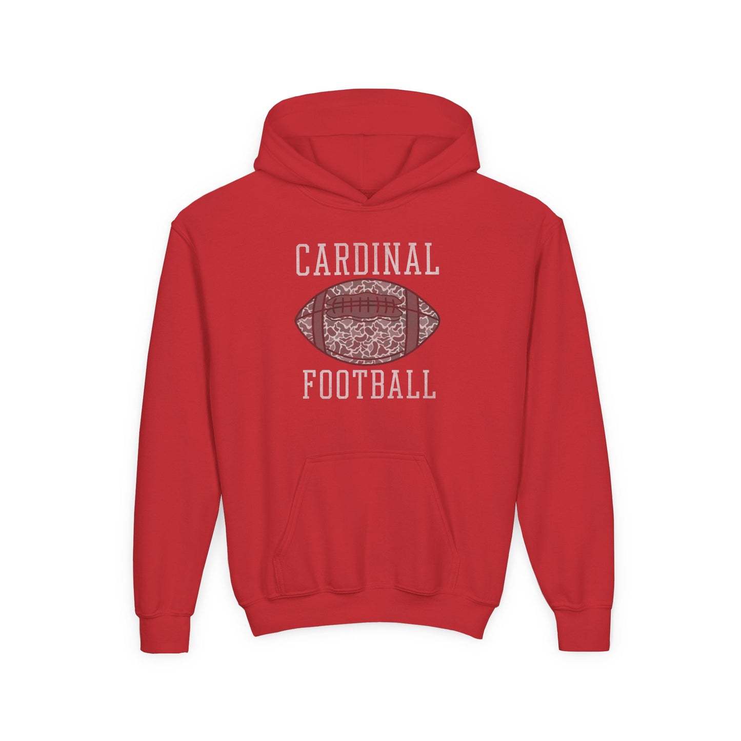 Old School Camo Cardinal Football - Youth Heavy Blend Hooded Sweatshirt