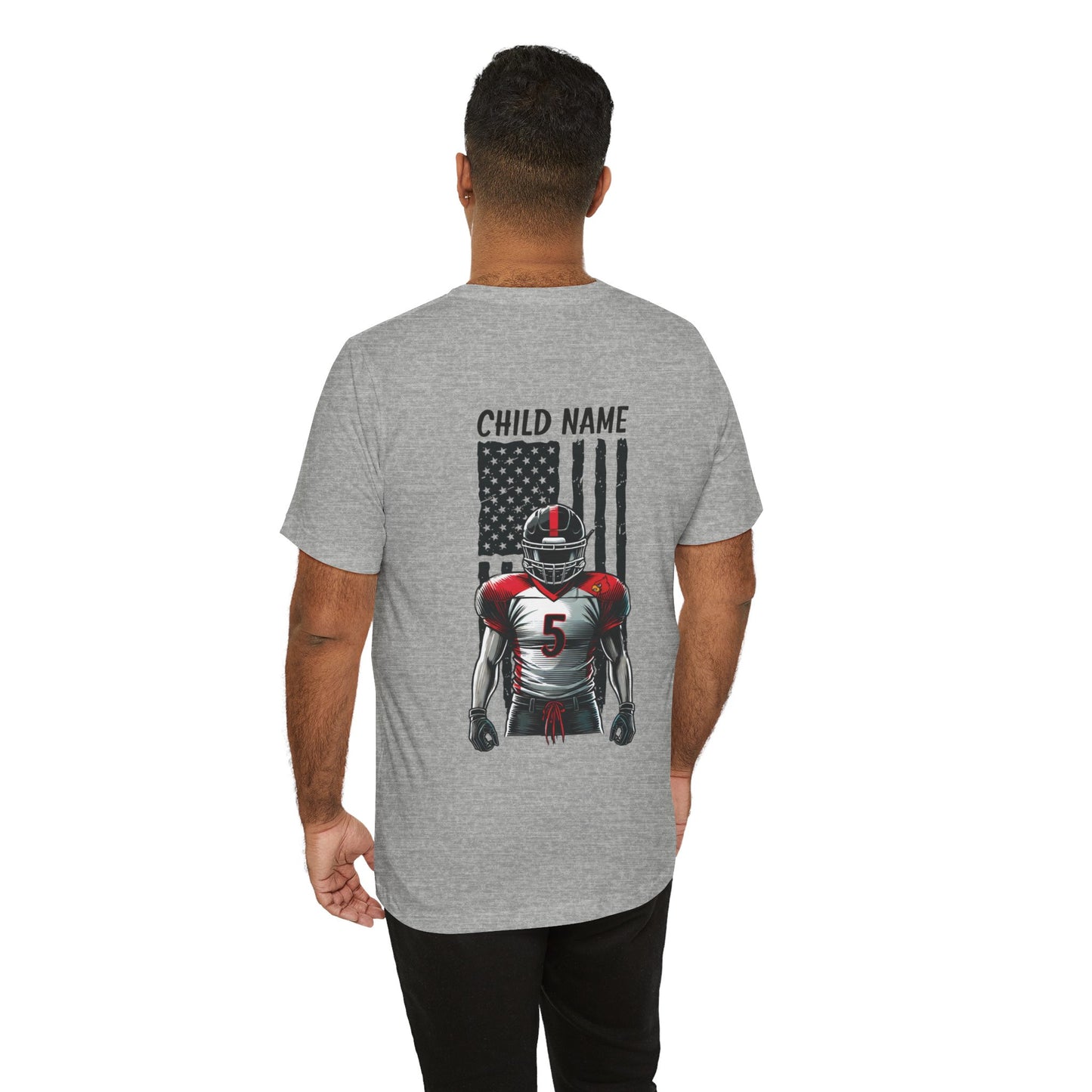 Football Dad Custom Player Name and Number - Bella + Canvas Short Sleeve Tee