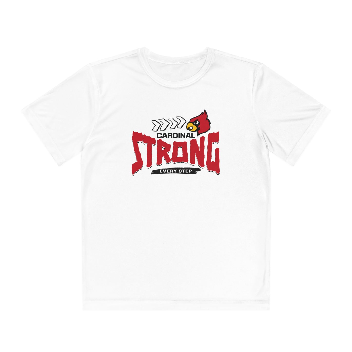 Cardinal Strong Every Step - Youth Sport-Tek® Competitor™ Tee