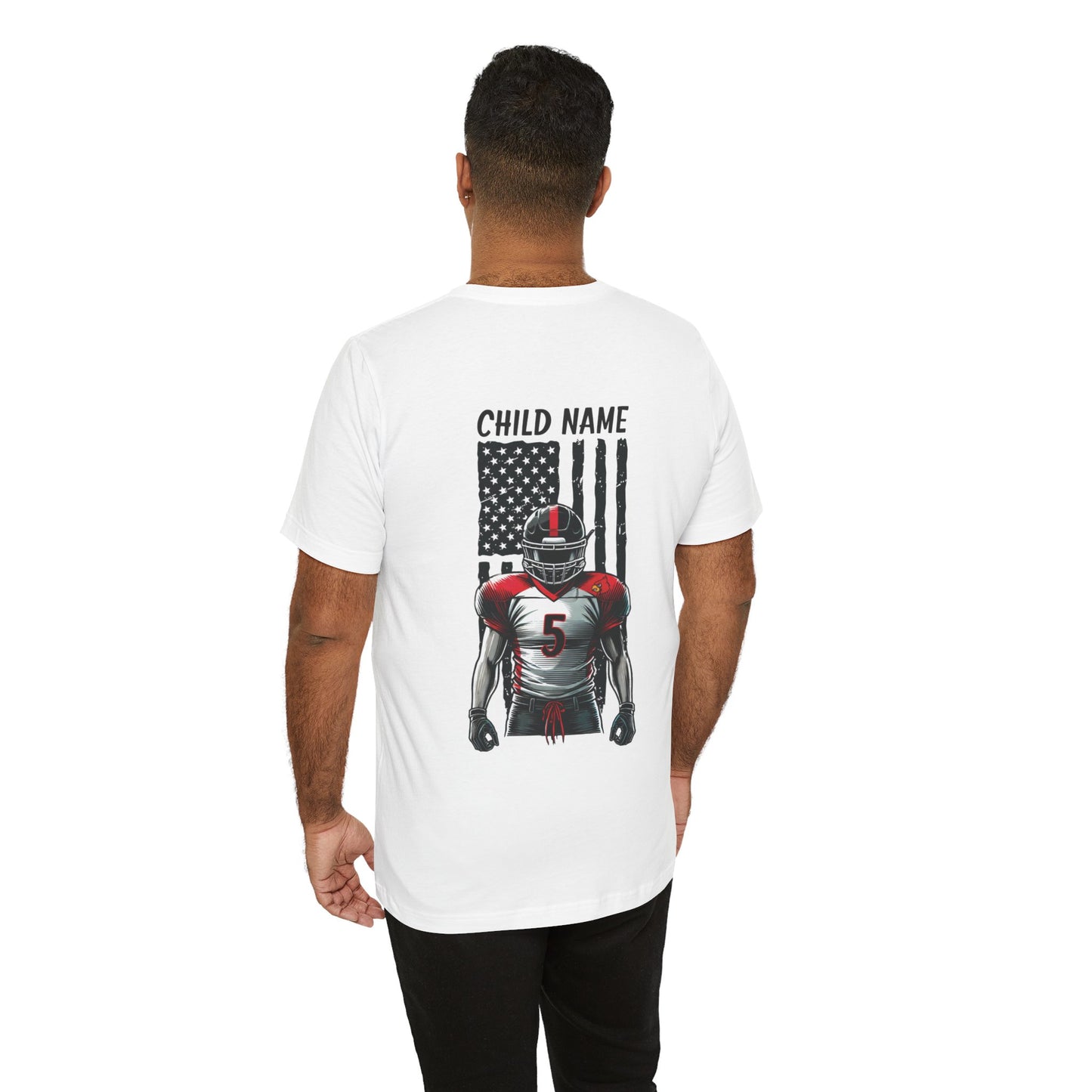 Football Dad Custom Player Name and Number - Bella + Canvas Short Sleeve Tee