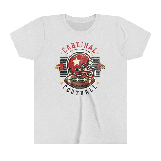 Cardinal Football Helmet - Bella + Canvas Youth Tee