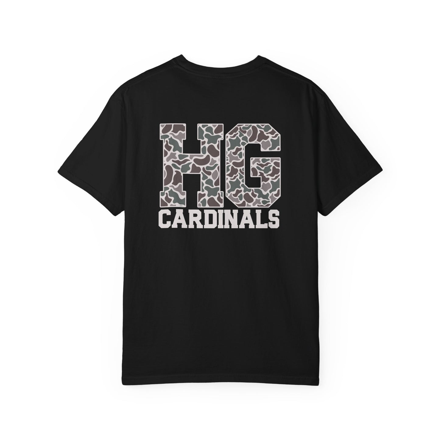Old School Camo Cardinal Pocket + HG Cardinals - Comfort Colors T Shirt