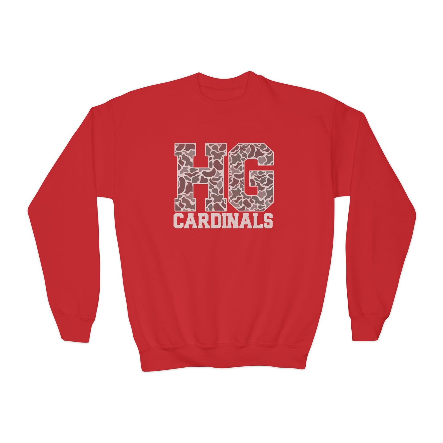 Old School Camo HG Cardinals - Youth Crew Sweatshirt