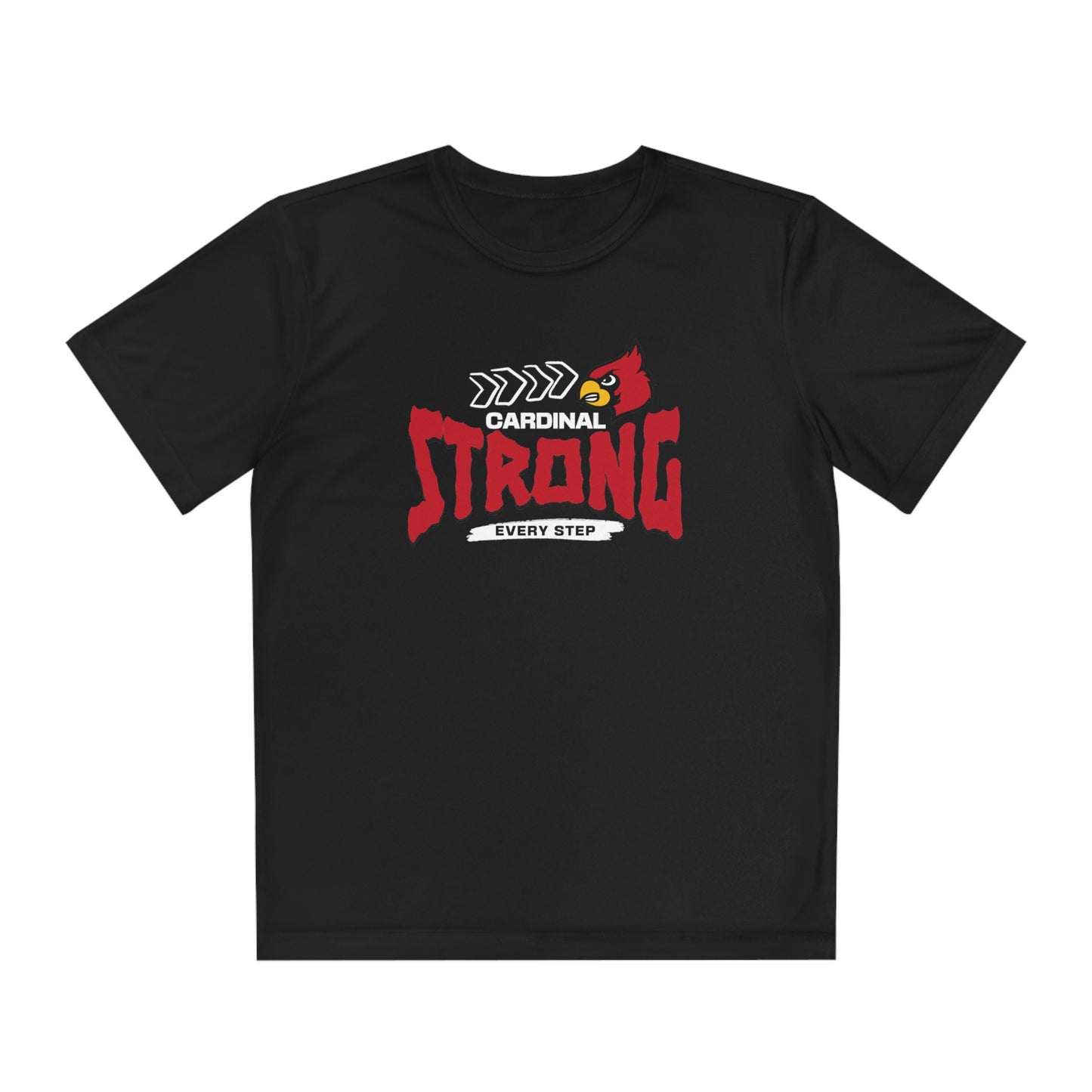 Cardinal Strong Every Step - Youth Sport-Tek® Competitor™ Tee