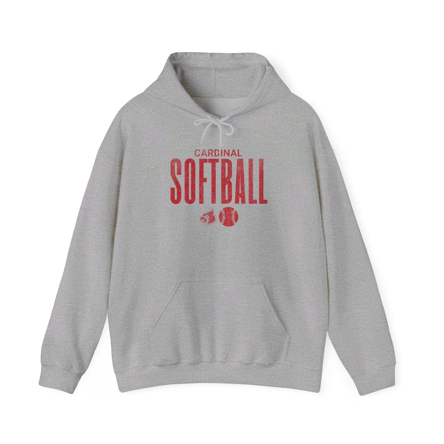 Vintage Cardinal Softball  - Unisex Heavy Blend™ Hooded Sweatshirt