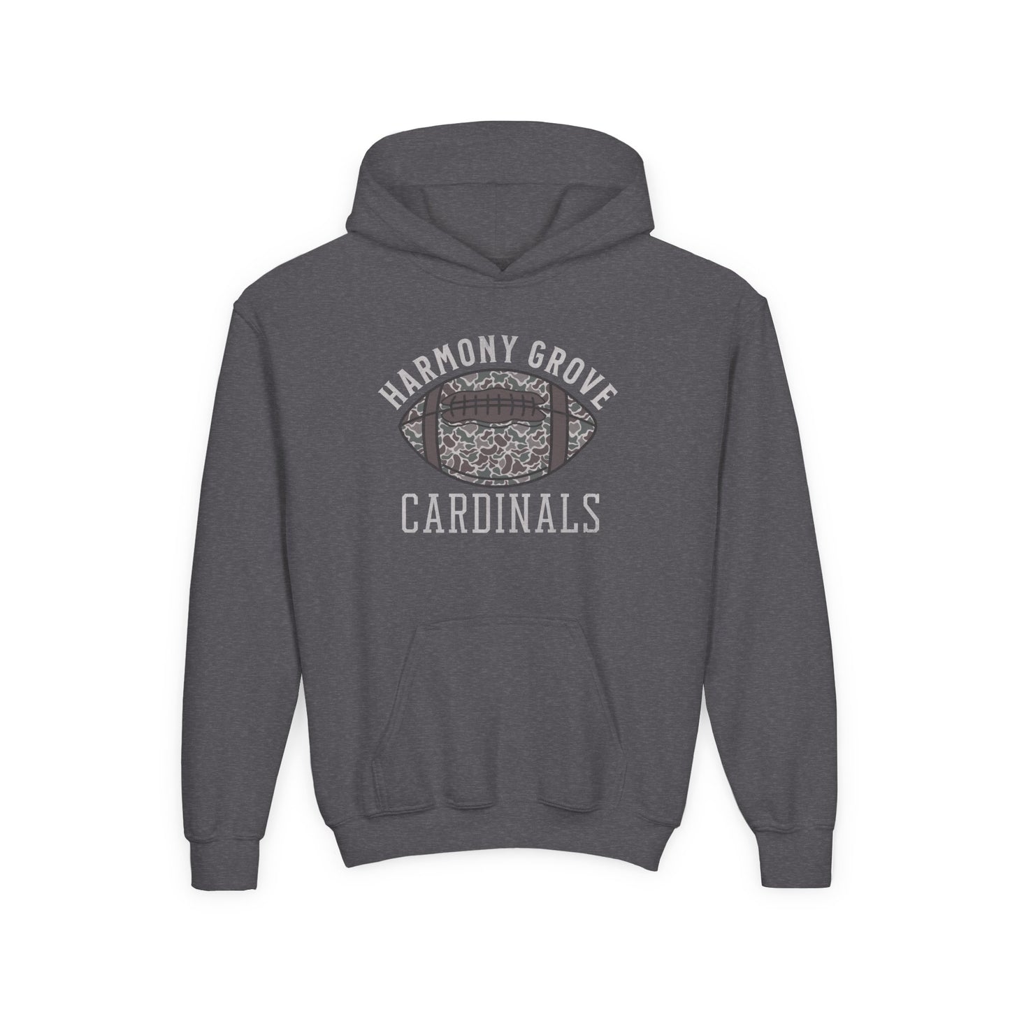 Old School Camo HG Cardinals Football  - Youth Heavy Blend Hooded Sweatshirt