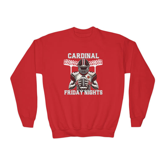Cardinal Friday Nights Football - Youth Crew Sweatshirt