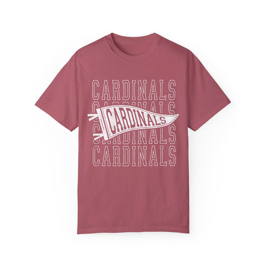 Cardinal Distressed Pennant  - Comfort Colors T-shirt