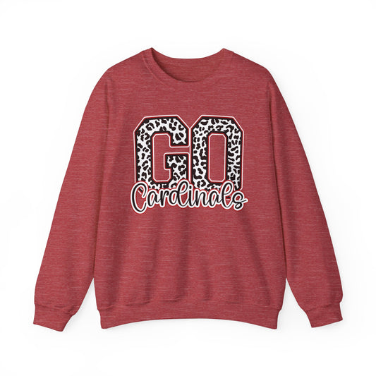 Go Cardinals Leopard Letters - Unisex Heavy Blend™ Crewneck Sweatshirt
