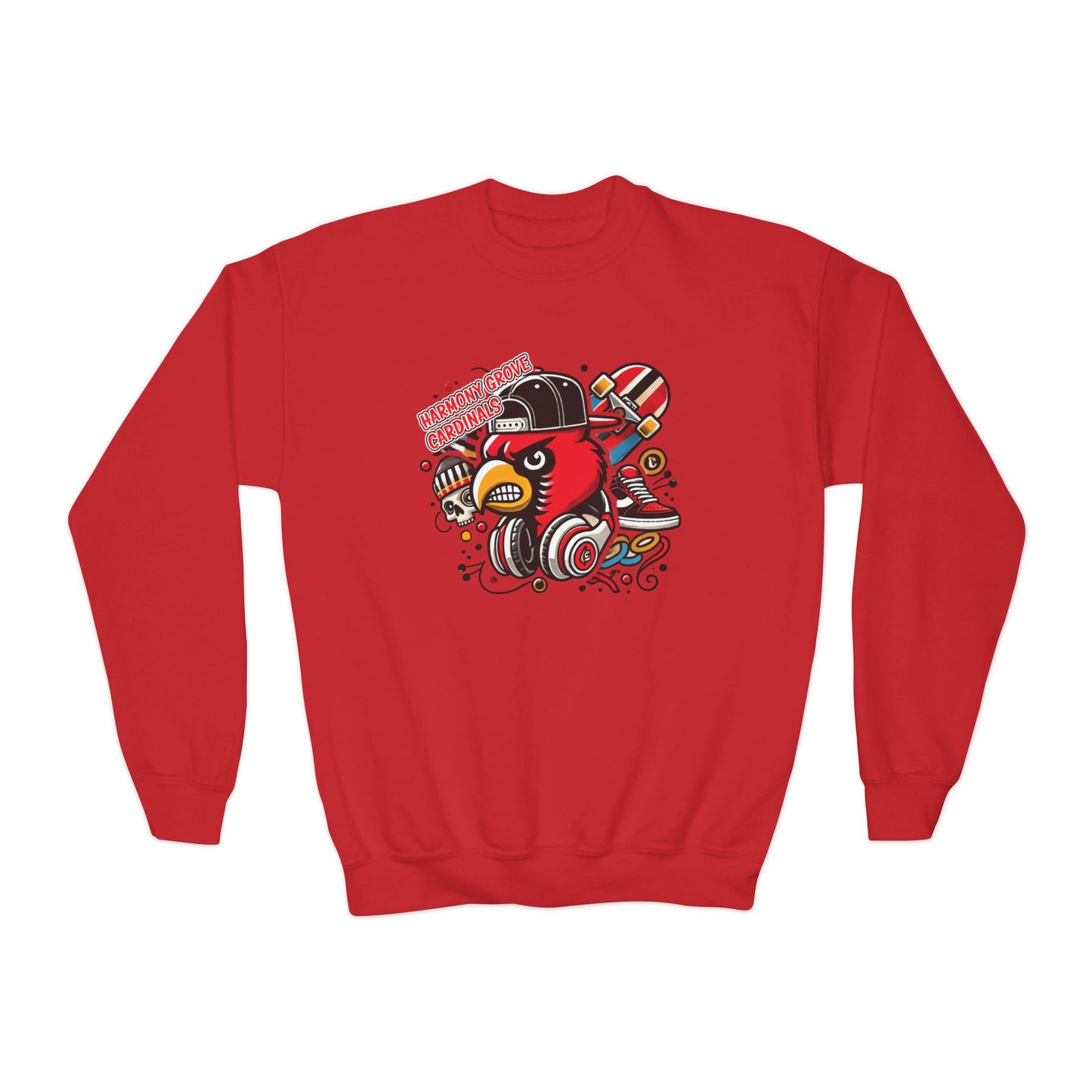 Skater Harmony Grove Cardinal - Youth Crew Sweatshirt