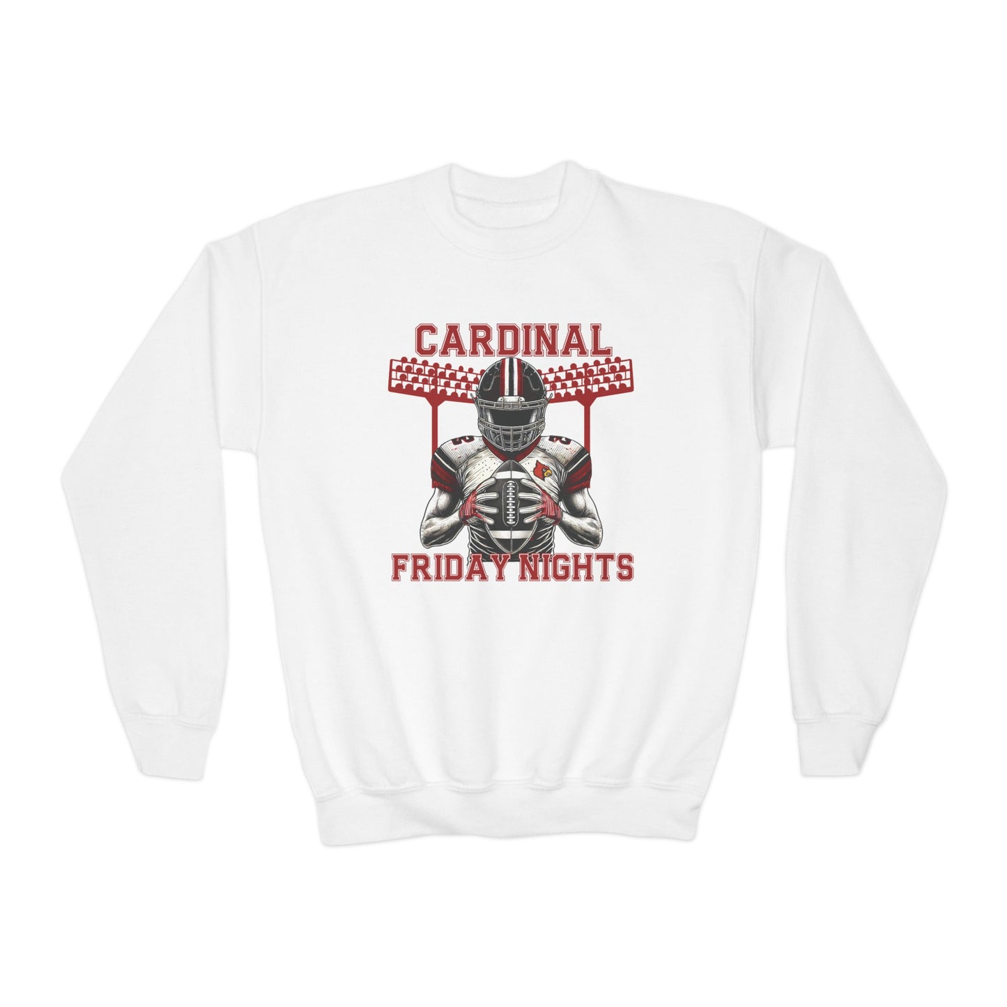 Cardinal Friday Nights Football - Youth Crew Sweatshirt