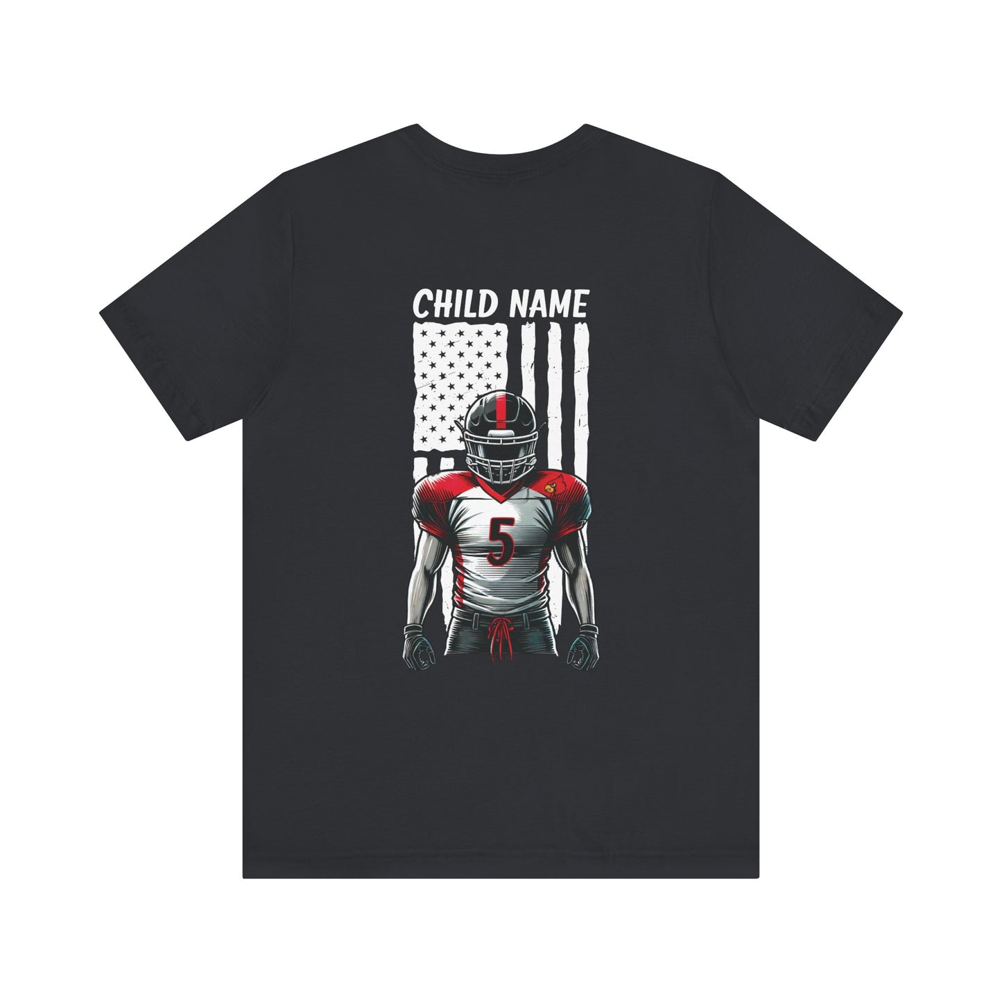 Football Dad Custom Player Name and Number - Bella + Canvas Short Sleeve Tee