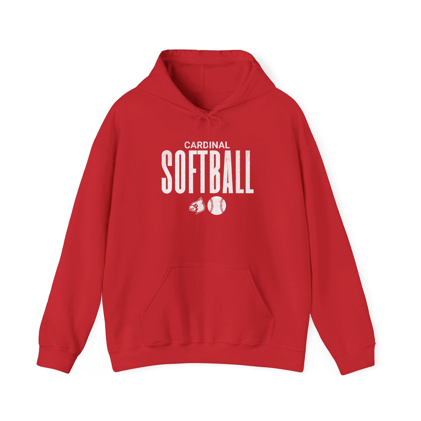 Vintage Cardinal Softball  - Unisex Heavy Blend™ Hooded Sweatshirt